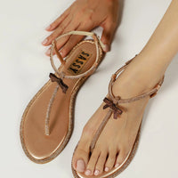 Caterina Crystal Thong Rose Gold