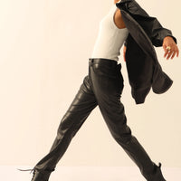 LuxeLine Leather Pants Black