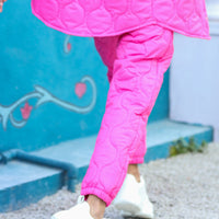 Kale Puffer pants hot pink