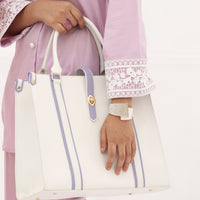 Tokyo Tote Bag White n Lilac