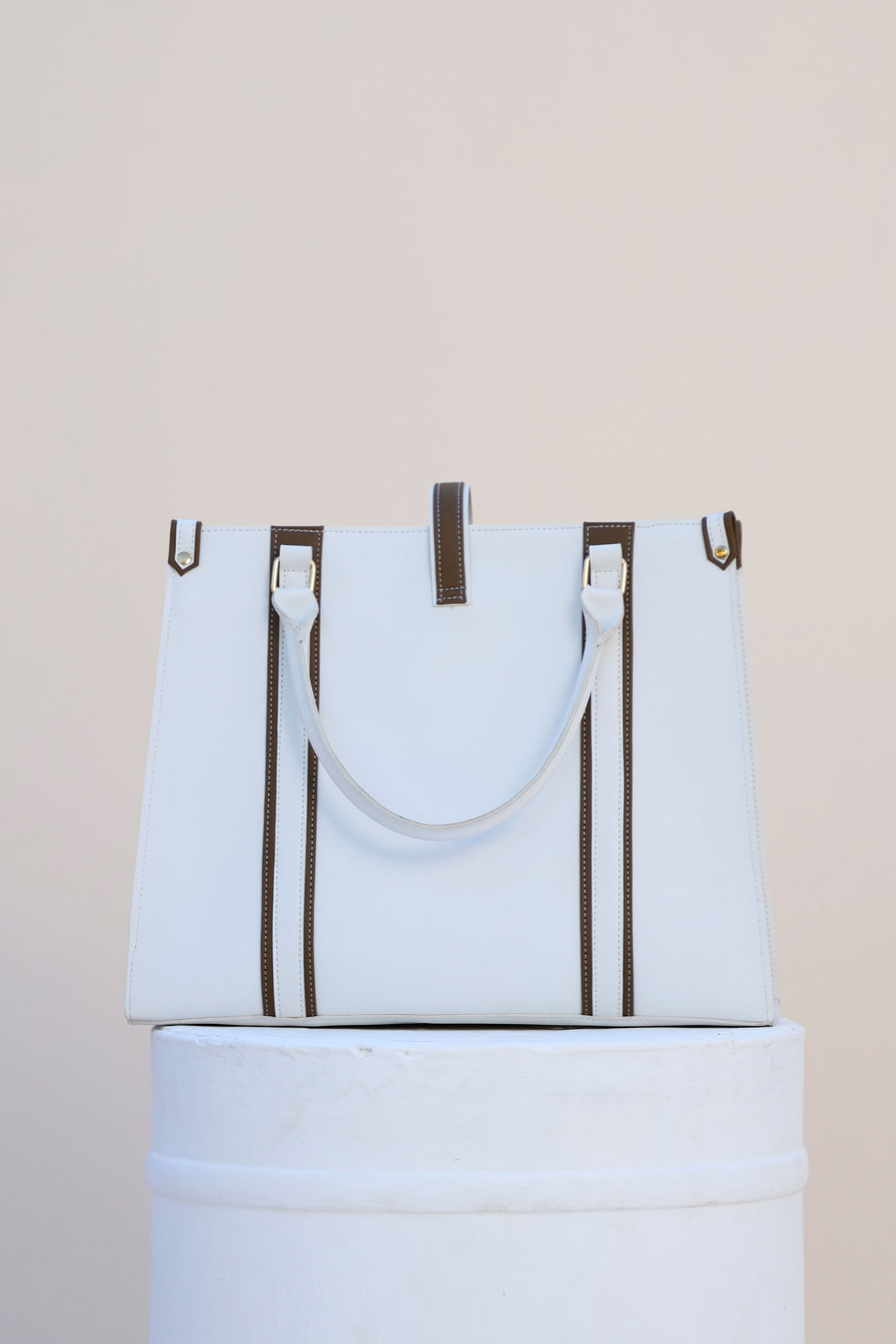 Tokyo Tote Bag White n Brown