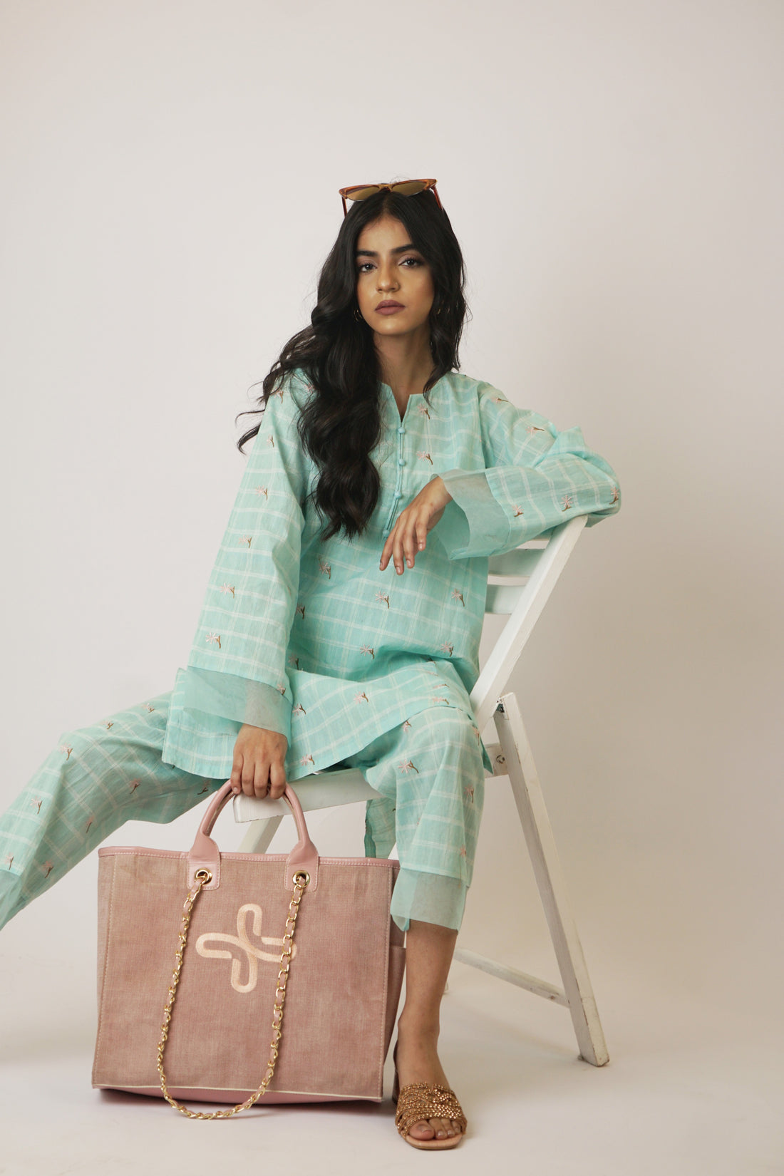 Crescent Embroidered 2 Pc