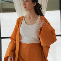 Dusk 2 Pc Gown Set Mustard