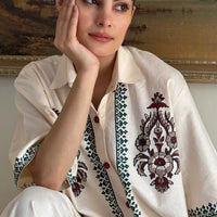 cascade Block Printed Set Cream