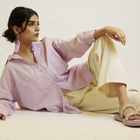 Rihana Button Down Shirt Lilac