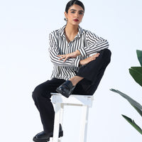 Retro Stripe Button-Up