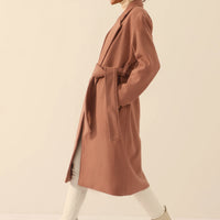 Julia Belted Long Coat Light Mauve