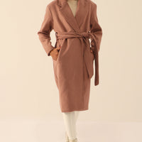 Julia Belted Long Coat Light Mauve
