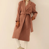 Julia Belted Long Coat Light Mauve