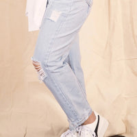 Sassy Ripped Wayfarer High Waisted Light Blue