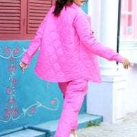 Kansas Puffer 2pc co-ord set Hot Pink