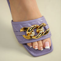 Allure Chunky Square Flats Lilac
