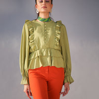 Matcha Frill Top Green