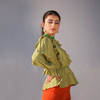 Matcha Frill Top Green