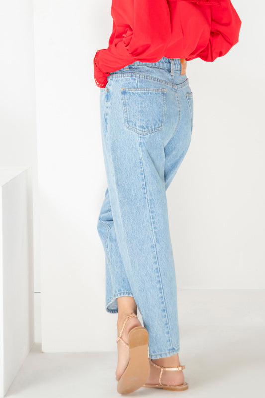 Sassy Original Mom Jeans High Waisted  Light Blue