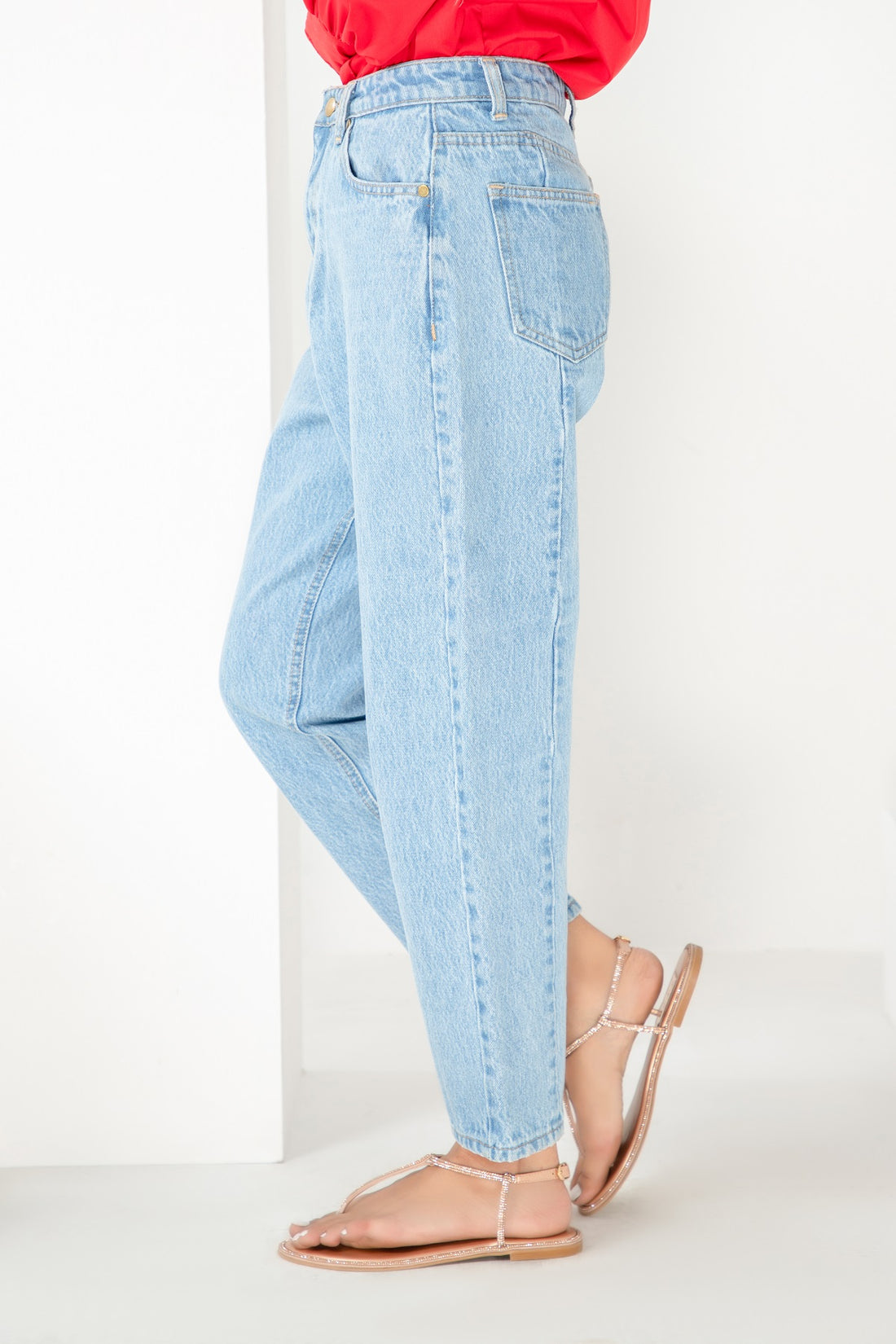 Sassy Original Mom Jeans High Waisted  Light Blue