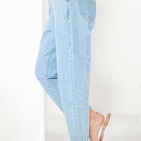 Sassy Original Mom Jeans High Waisted Light Blue