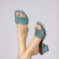 Omaha Heels Blue-Green