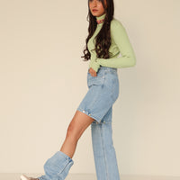 Payton Ribbed Turtleneck Green