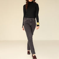 Crow Regular fit black denim