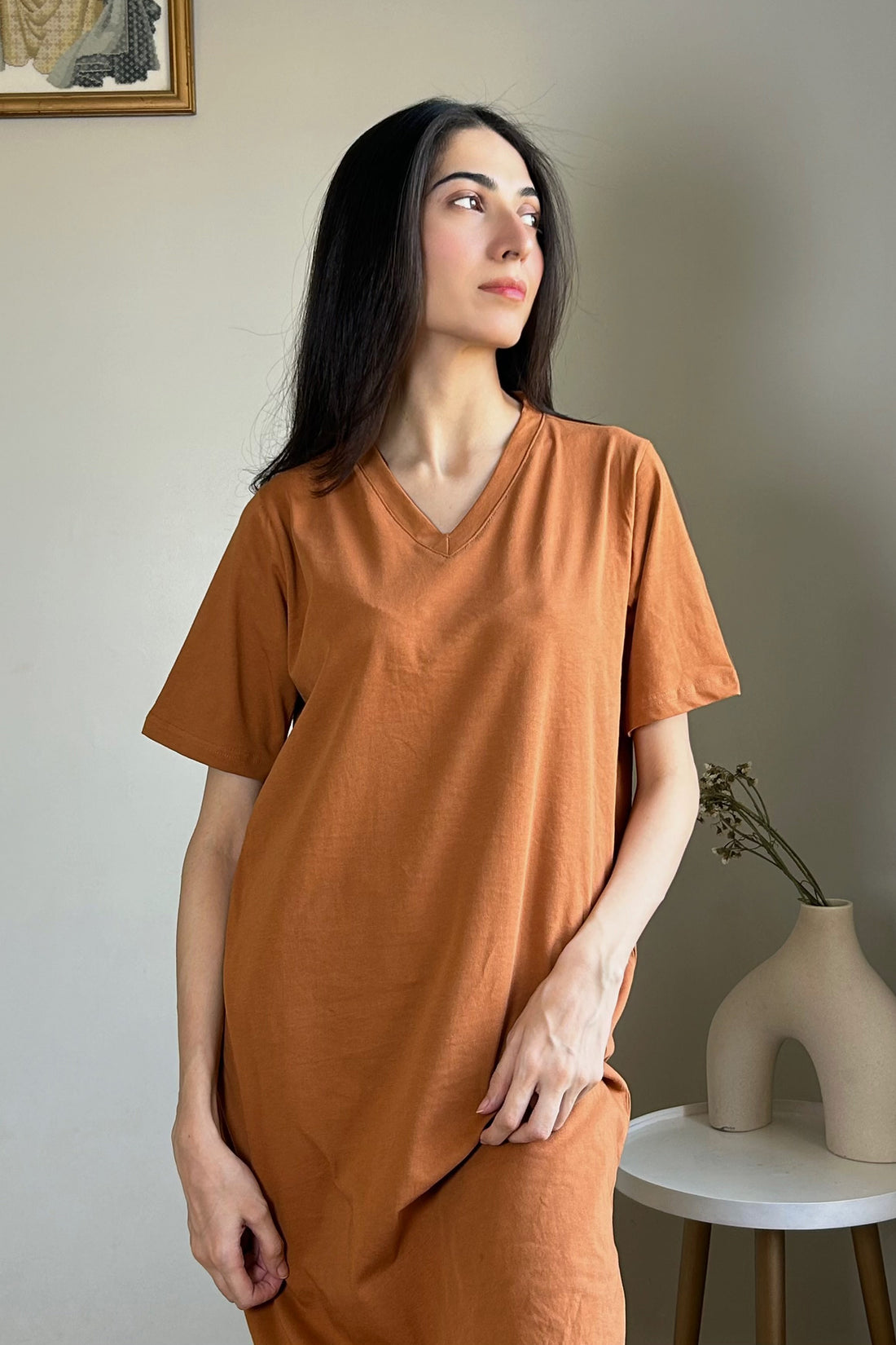 Kaira Shirt Dress Orange