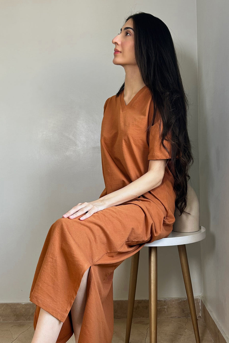 Kaira Shirt Dress Orange