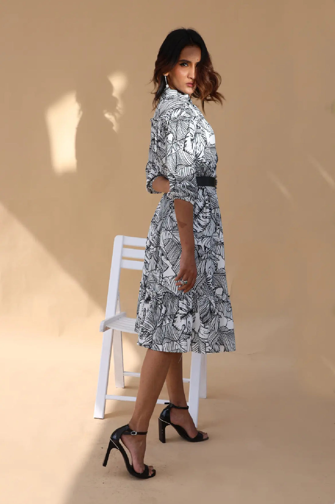 Monochrome Shirt Dress