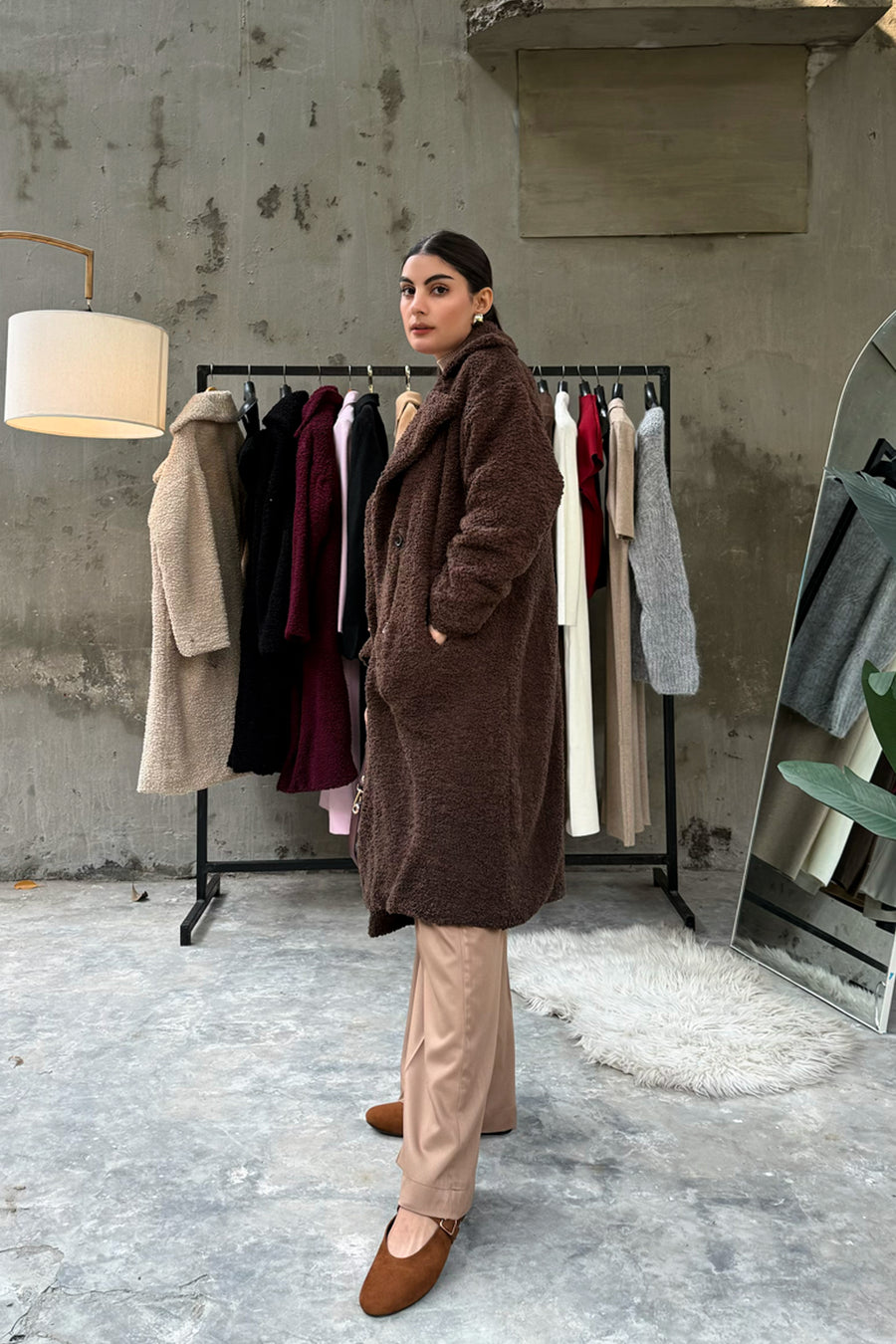 Vienna Teddy Coat Chocolate Brown