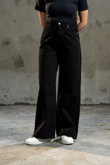 osaka wide leg jeans Black