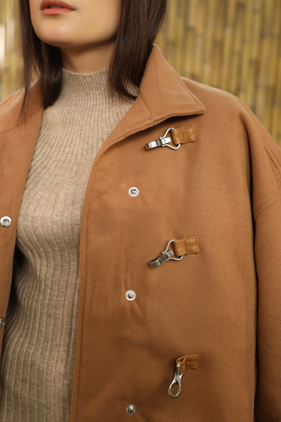 Cavallo Wollen Long Coat Camel