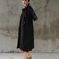 Cavallo Wollen Long Coat  Black