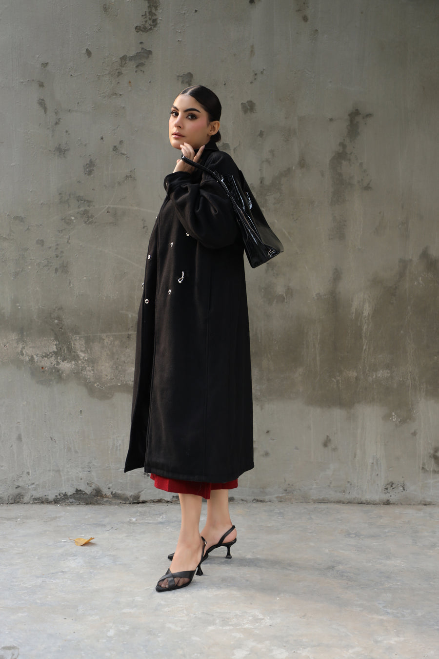 Cavallo Wollen Long Coat  Black