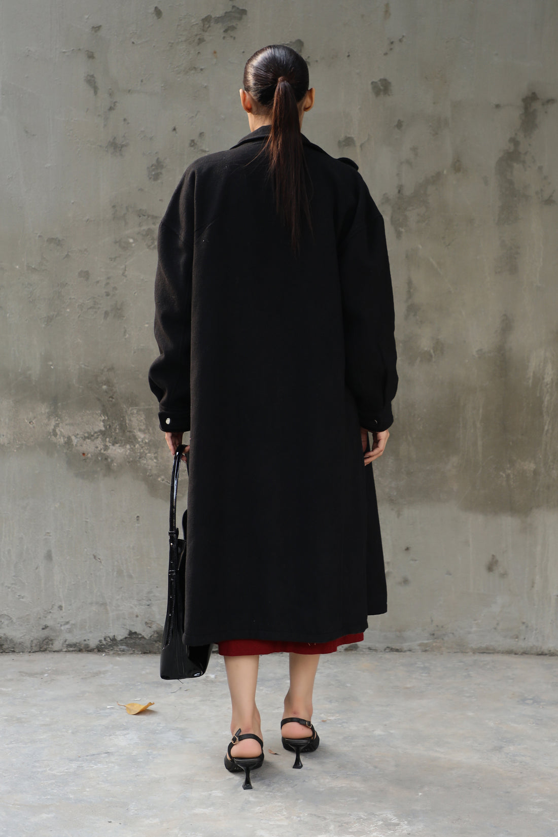 Cavallo Wollen Long Coat  Black