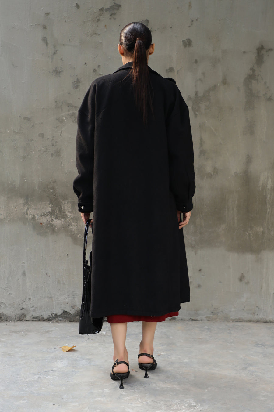 Cavallo Wollen Long Coat  Black