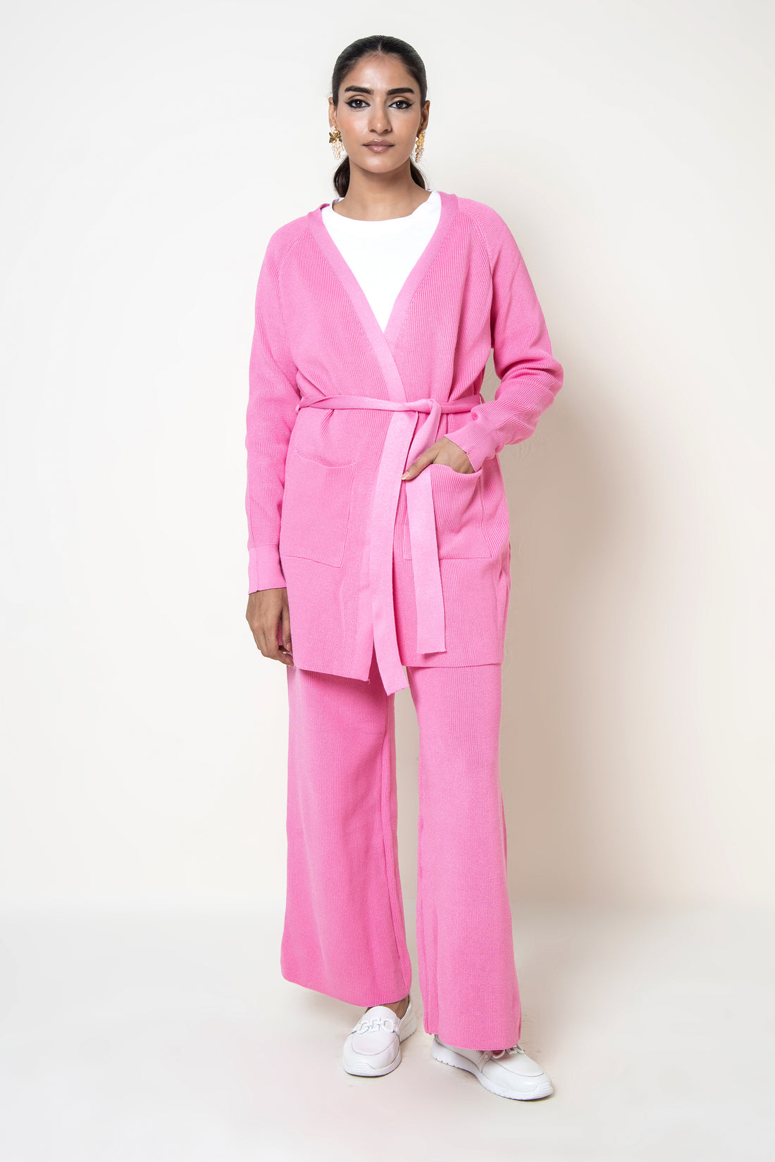 Minnesota Two pc Woolen Co-ord Set Pink