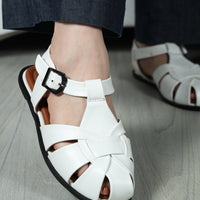 Kora Cage Sandal White ( Ship in 7 Days )