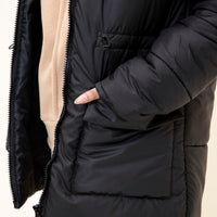 Alaska NEO Soft Puffer Jacket with Fur Hoodie Black