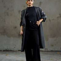 osaka wide leg jeans Black