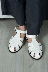 Kora Cage Sandal White