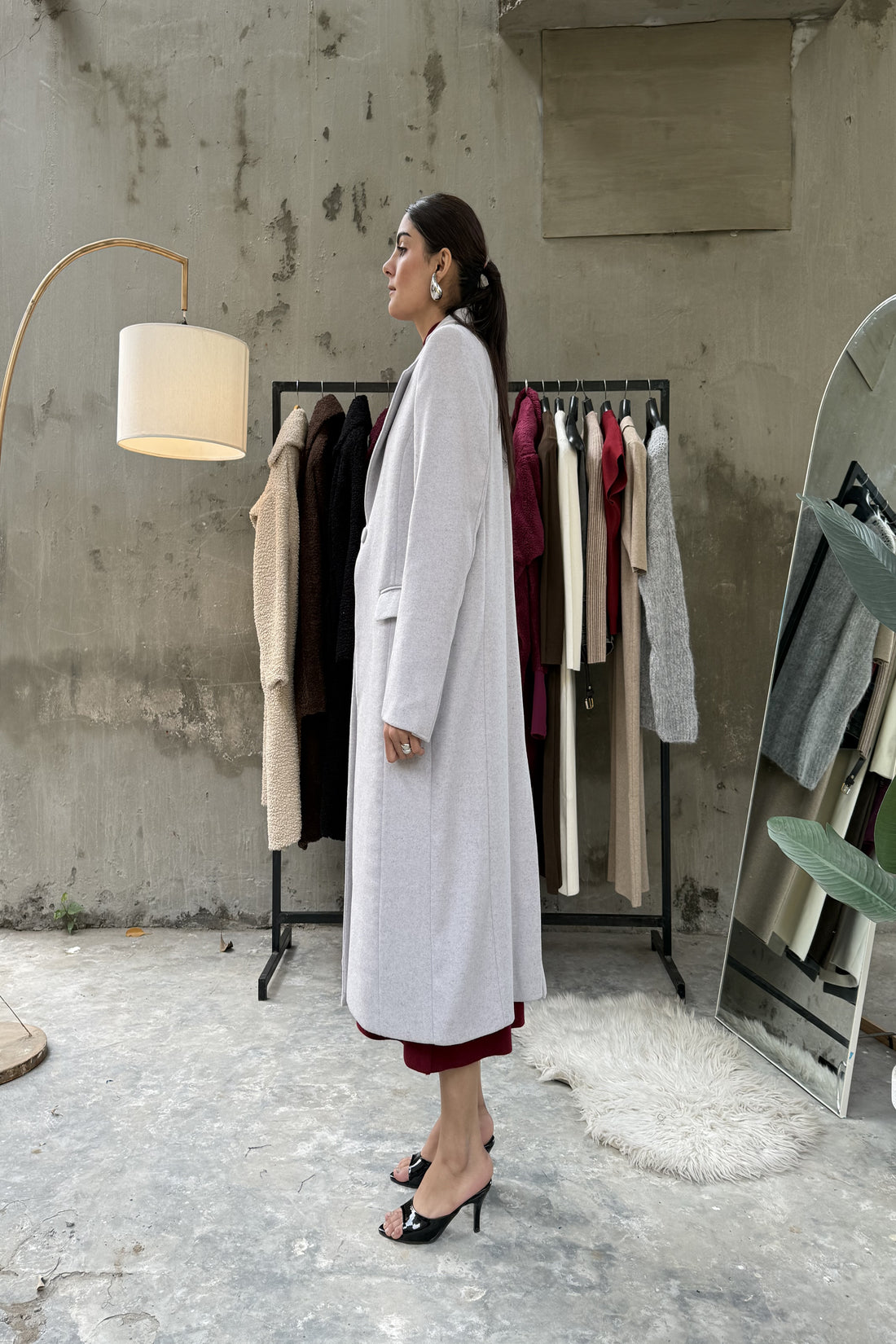 Levante Long Coat chalk Grey