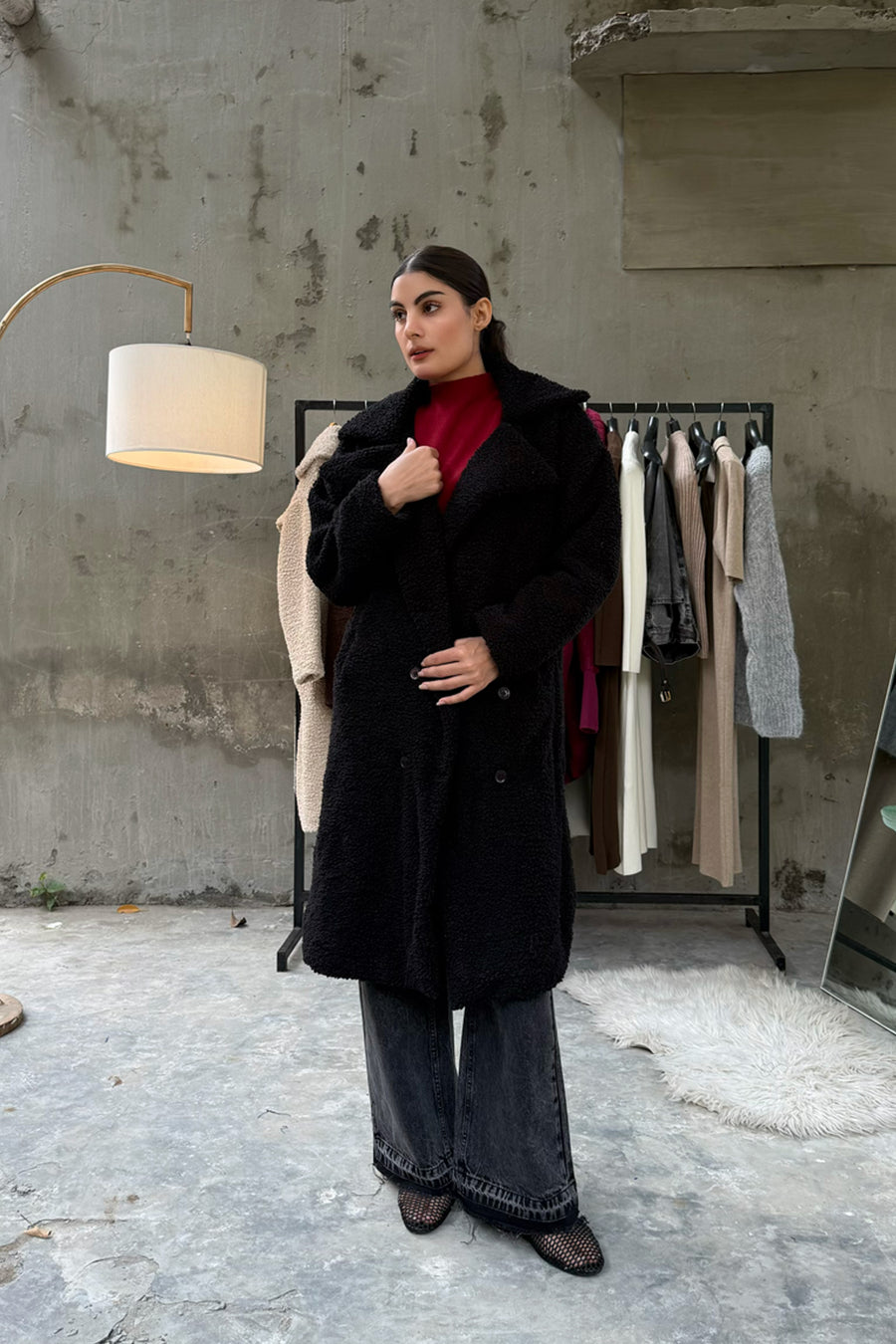 Vienna Teddy Coat Black