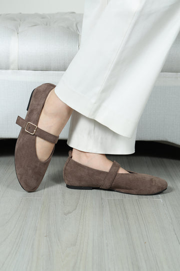 Rome Mary Janes Mocca (ship in 7 days)