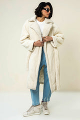 kris Teddy Coat White