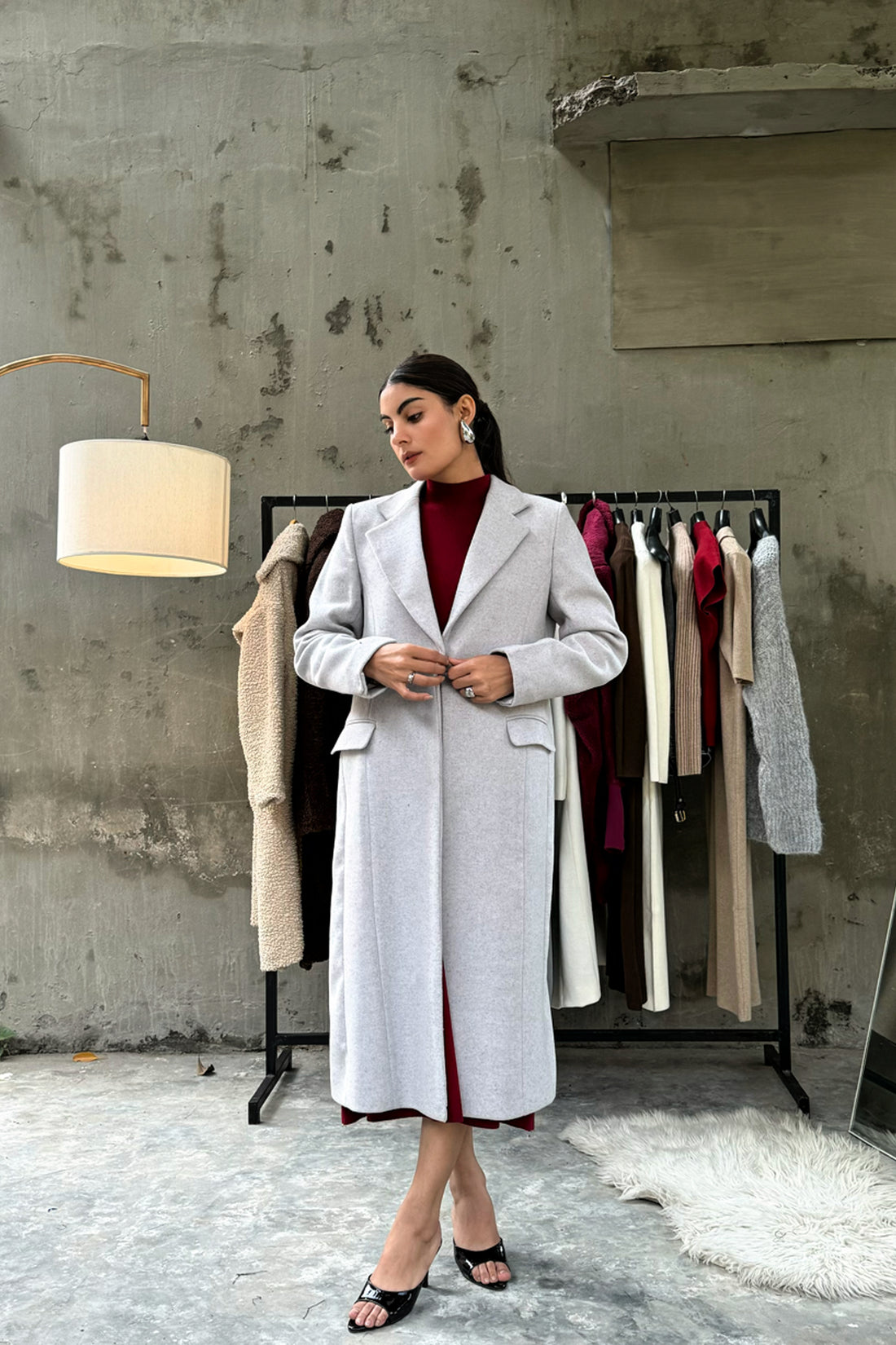 Levante Long Coat chalk Grey