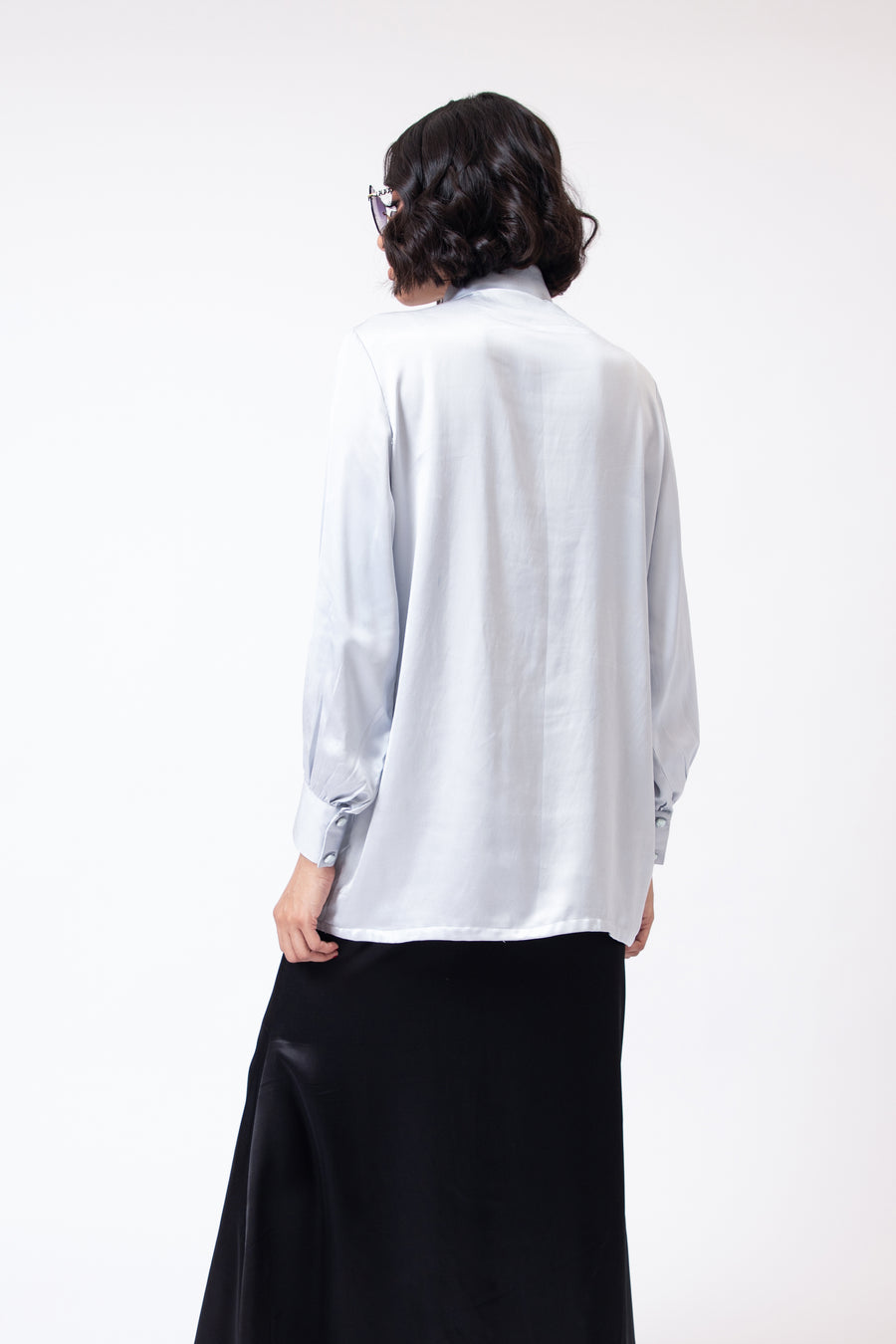 Plissé Button Up  Shirt Grey (5 days Delivery)