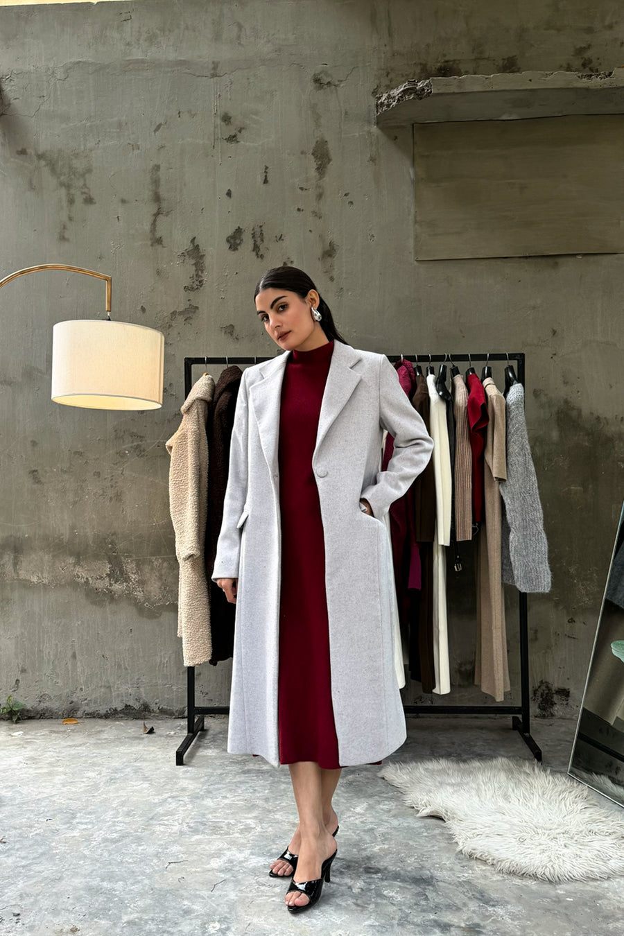 Levante Long Coat chalk Grey