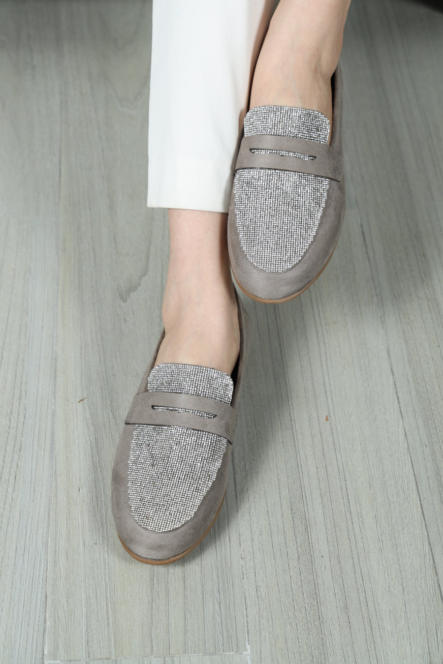 Bugatti Glitter Moccasin Grey
