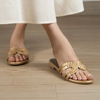 Aurora Stud Flats Gold (Ship in 1 Week)