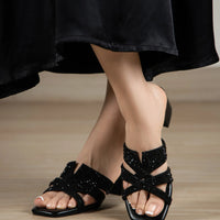 Cordoba Block Heel Black (Ship in 10 Days)