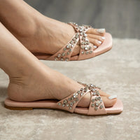 Christina Crystal Flat Blush Pink (Ship in 1 week)